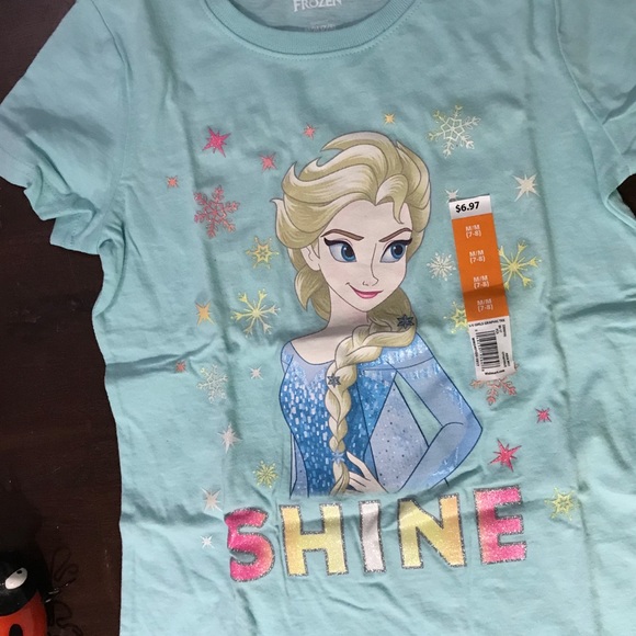 Frozen t-shirt Girls size M 7/8 - Picture 5 of 5